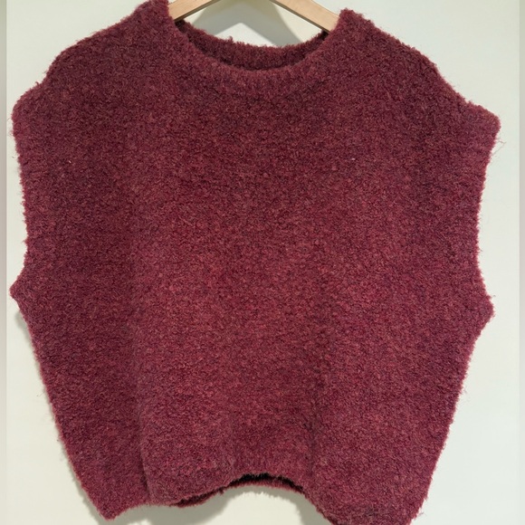 FRNCH Wine Wool Blend Knit Jasmin Sweater, size lg - Picture 6 of 10